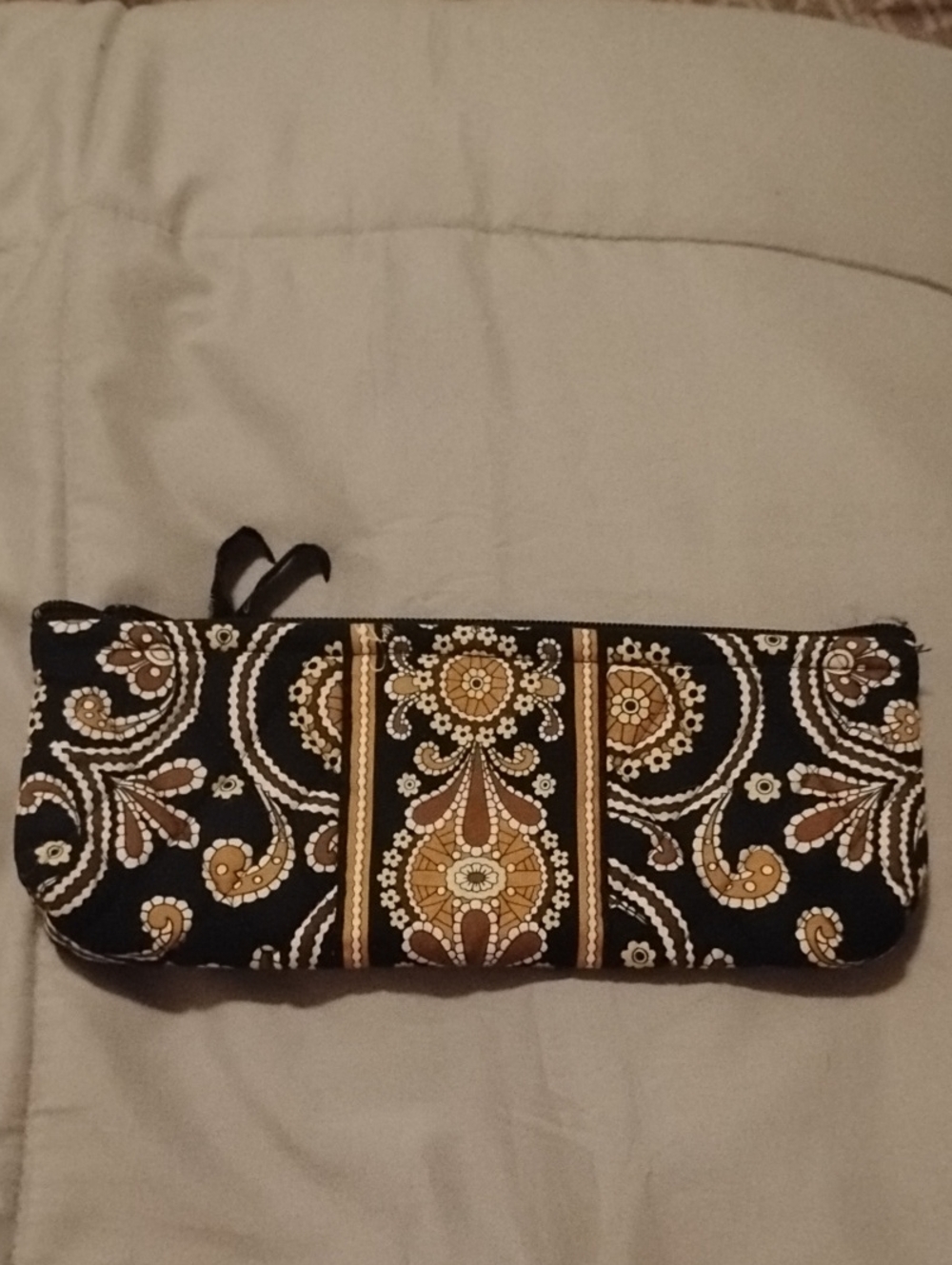 Vera Bradley Quilted Paisley Eyeglass Case - Black, Brown, Cream